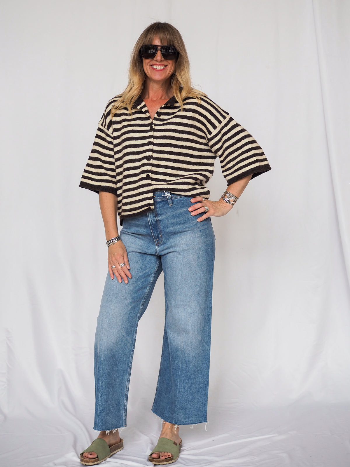 Pistola Penny High Rise Wide Leg Ankle Jean in Solina