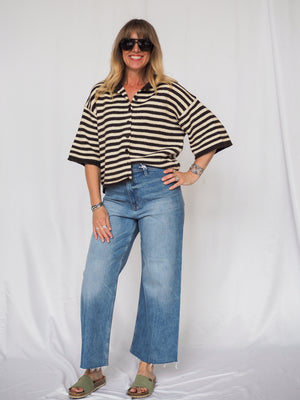 Pistola Penny High Rise Wide Leg Ankle Jean in Solina