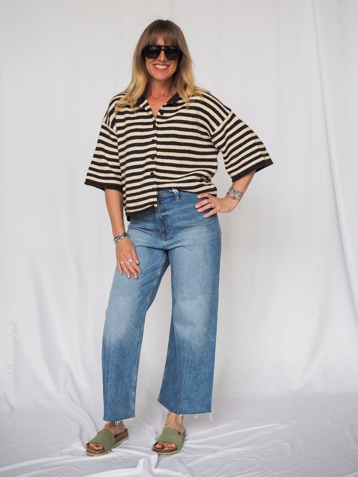 Pistola Penny High Rise Wide Leg Ankle Jean in Solina