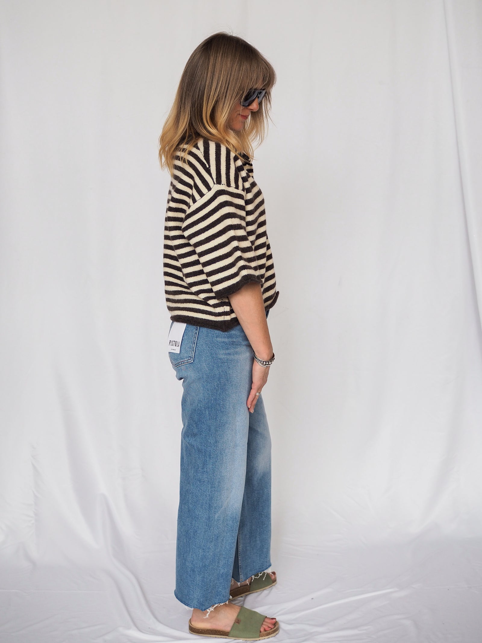 Pistola Penny High Rise Wide Leg Ankle Jean in Solina