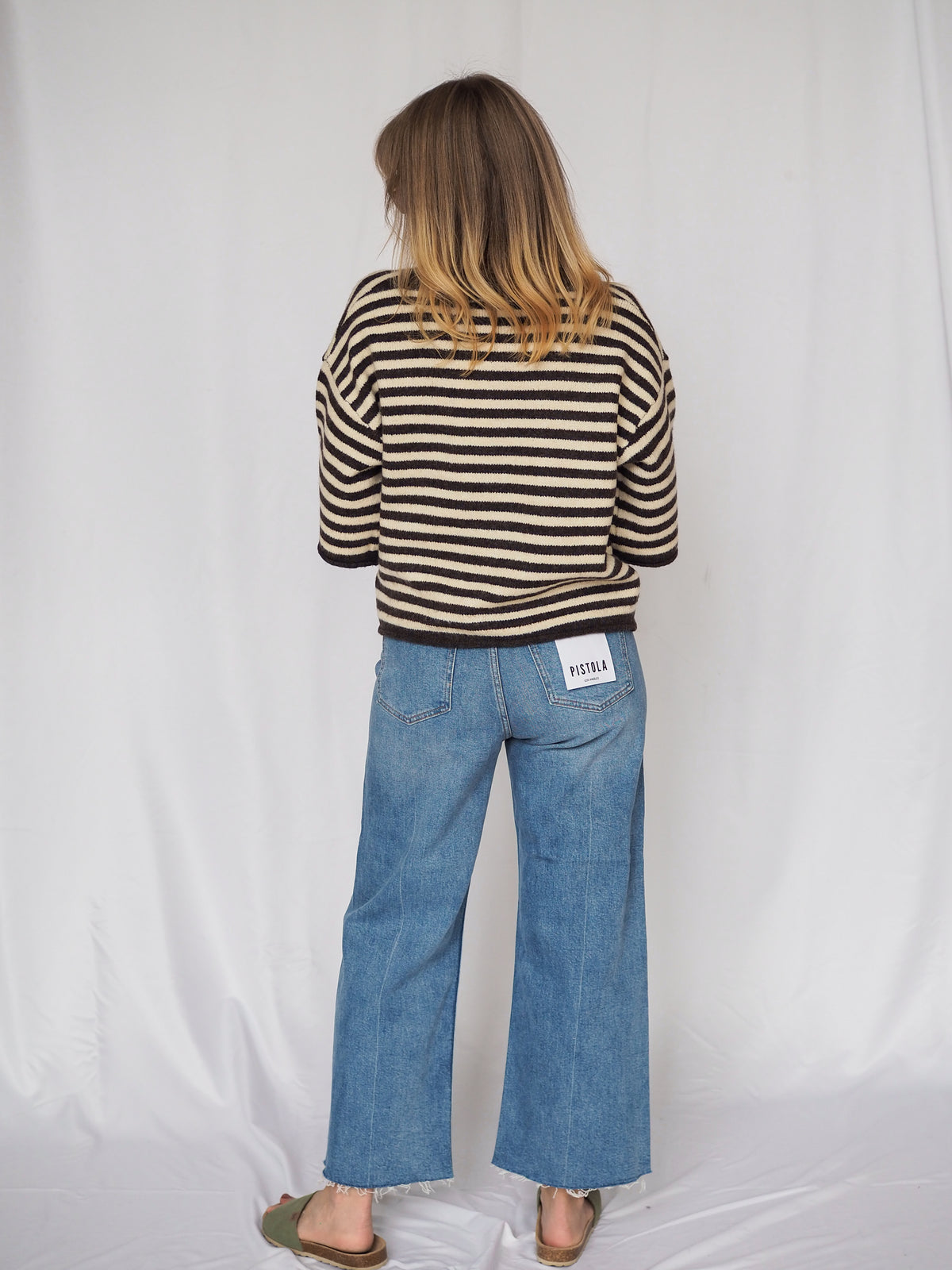 Pistola Penny High Rise Wide Leg Ankle Jean in Solina