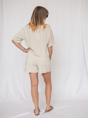 Juno Linen Shorts in Beige