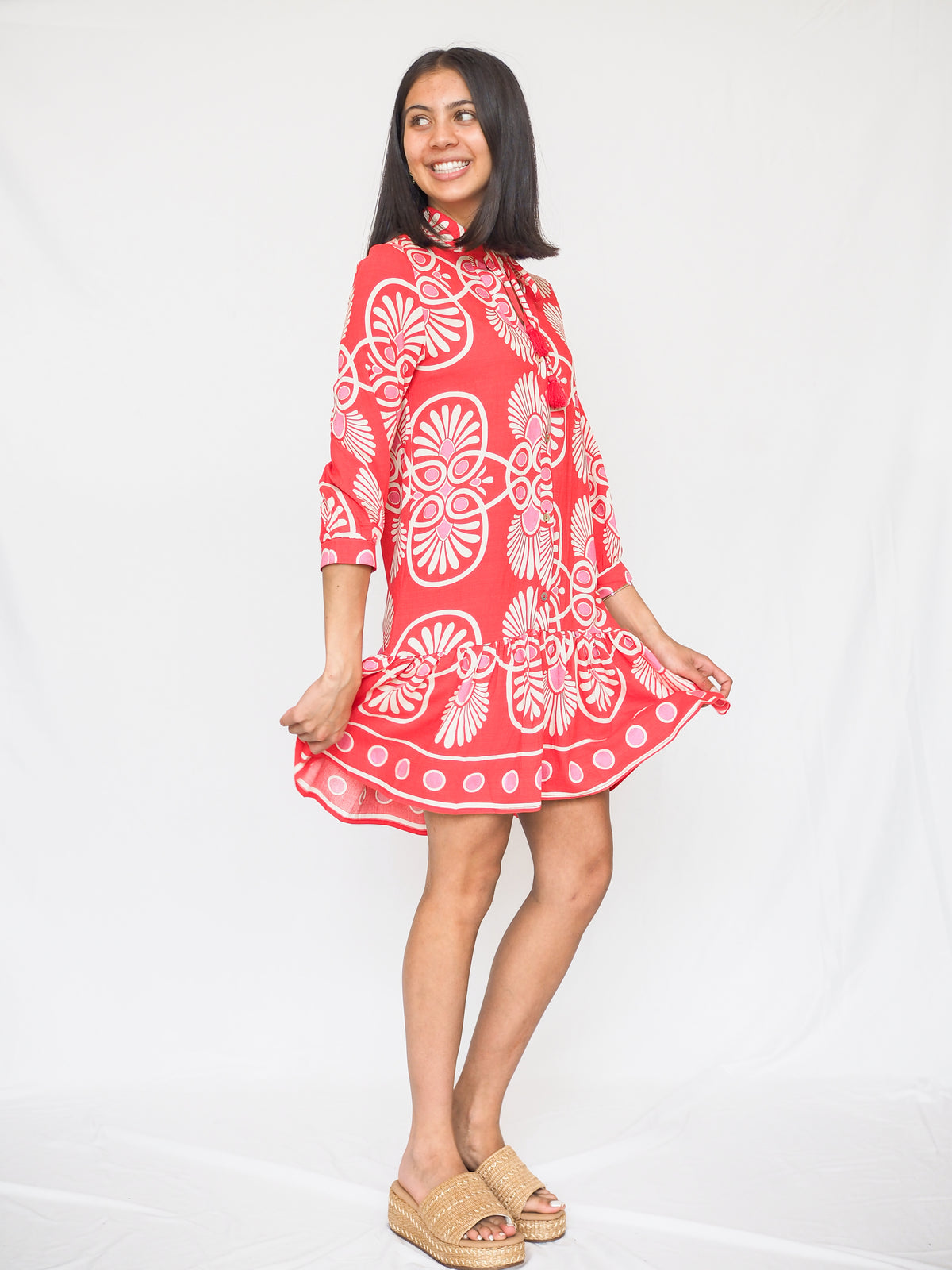 Santorini Mini Dress in Festival Medalion