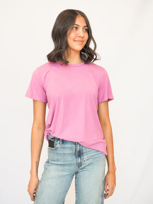 Sydney Basic Round Neck Tee In Berry Smoothie