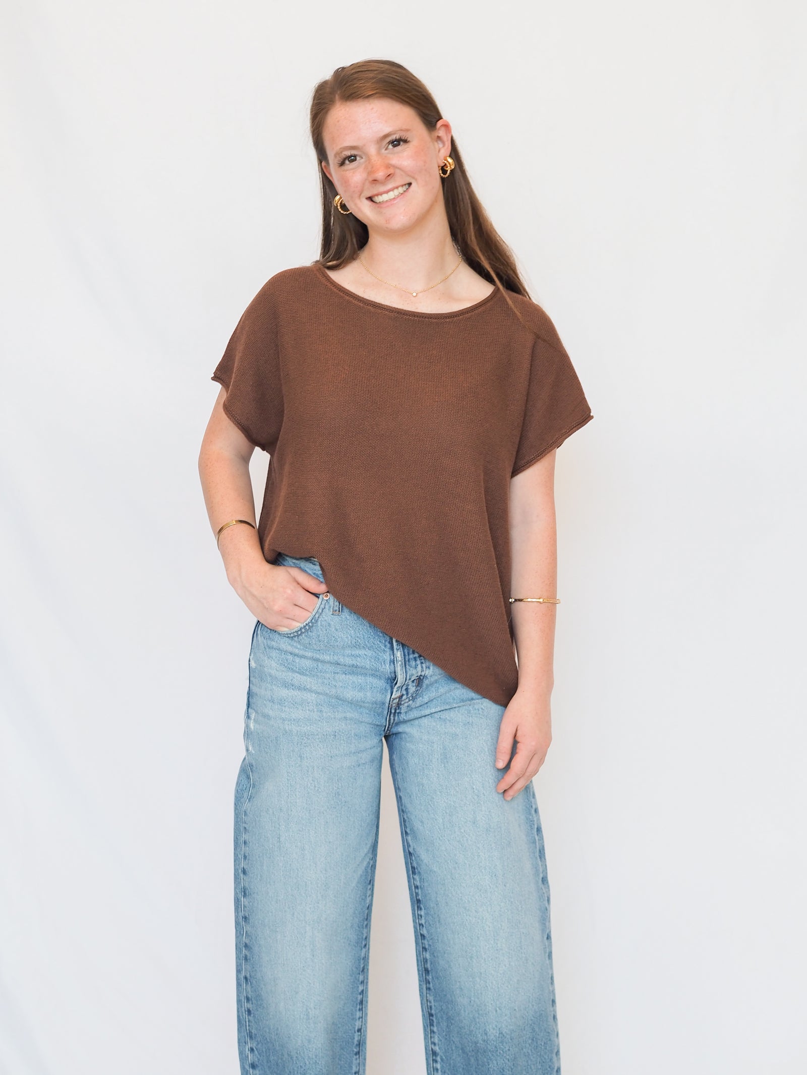Zoya Boxy Short Sleeve Sweater - 2 Colors