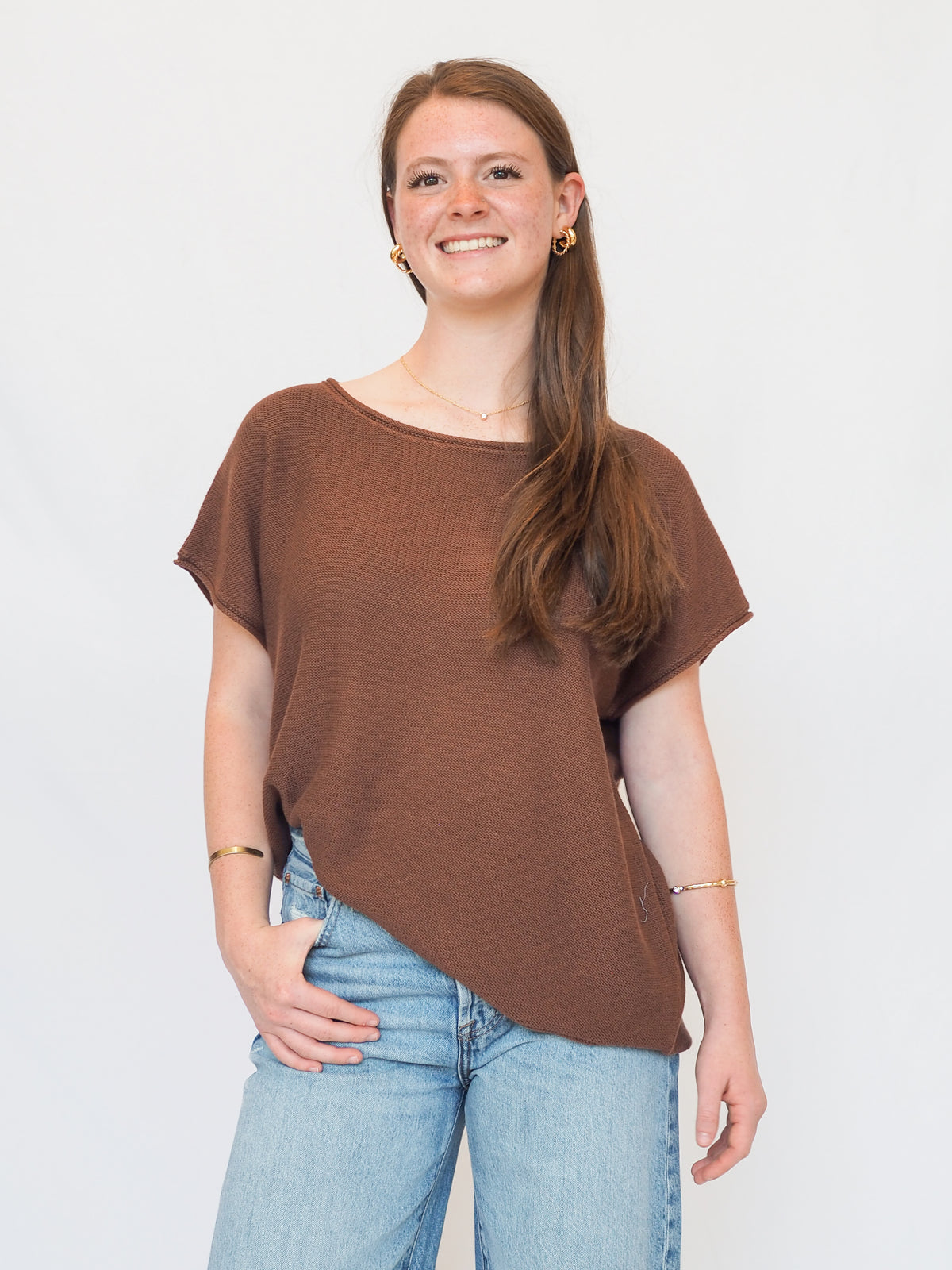 Zoya Boxy Short Sleeve Sweater - 2 Colors