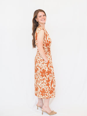 Persa Sleeveless Dress in Cocoa Floral