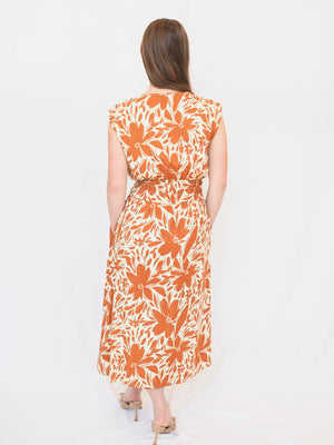 Persa Sleeveless Dress in Cocoa Floral