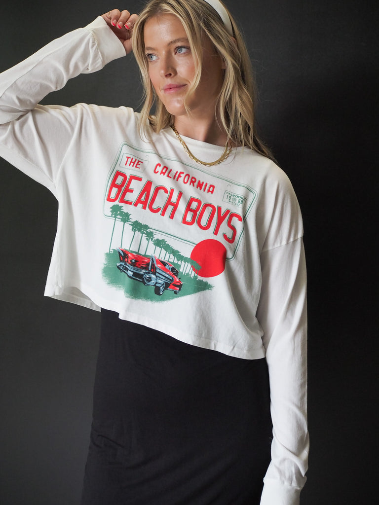 The Beach Boys License Plate Crop LS merch in Lavender Bloom, S