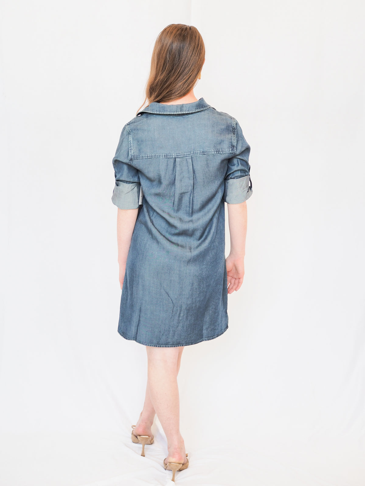 Bella Dahl Long Sleeve A-Line Shirt Dress in Twilight