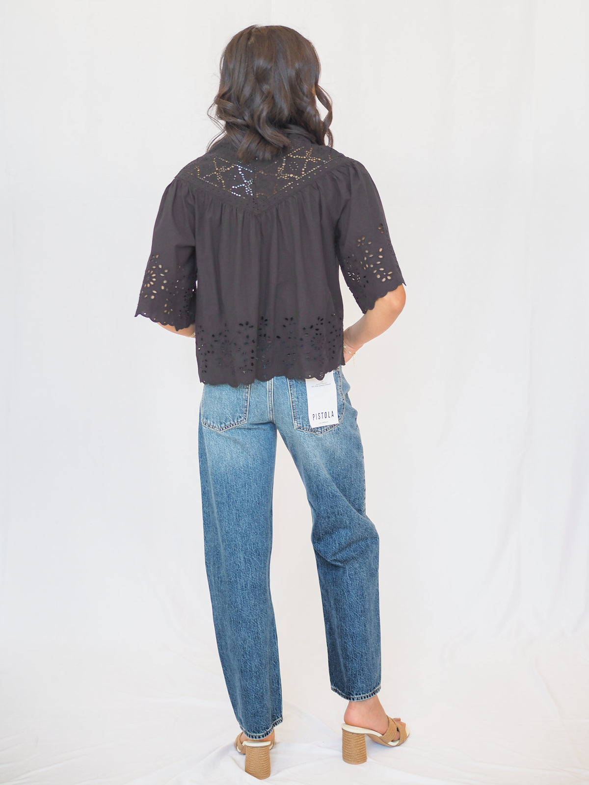 Annika Black Eyelet Blouse