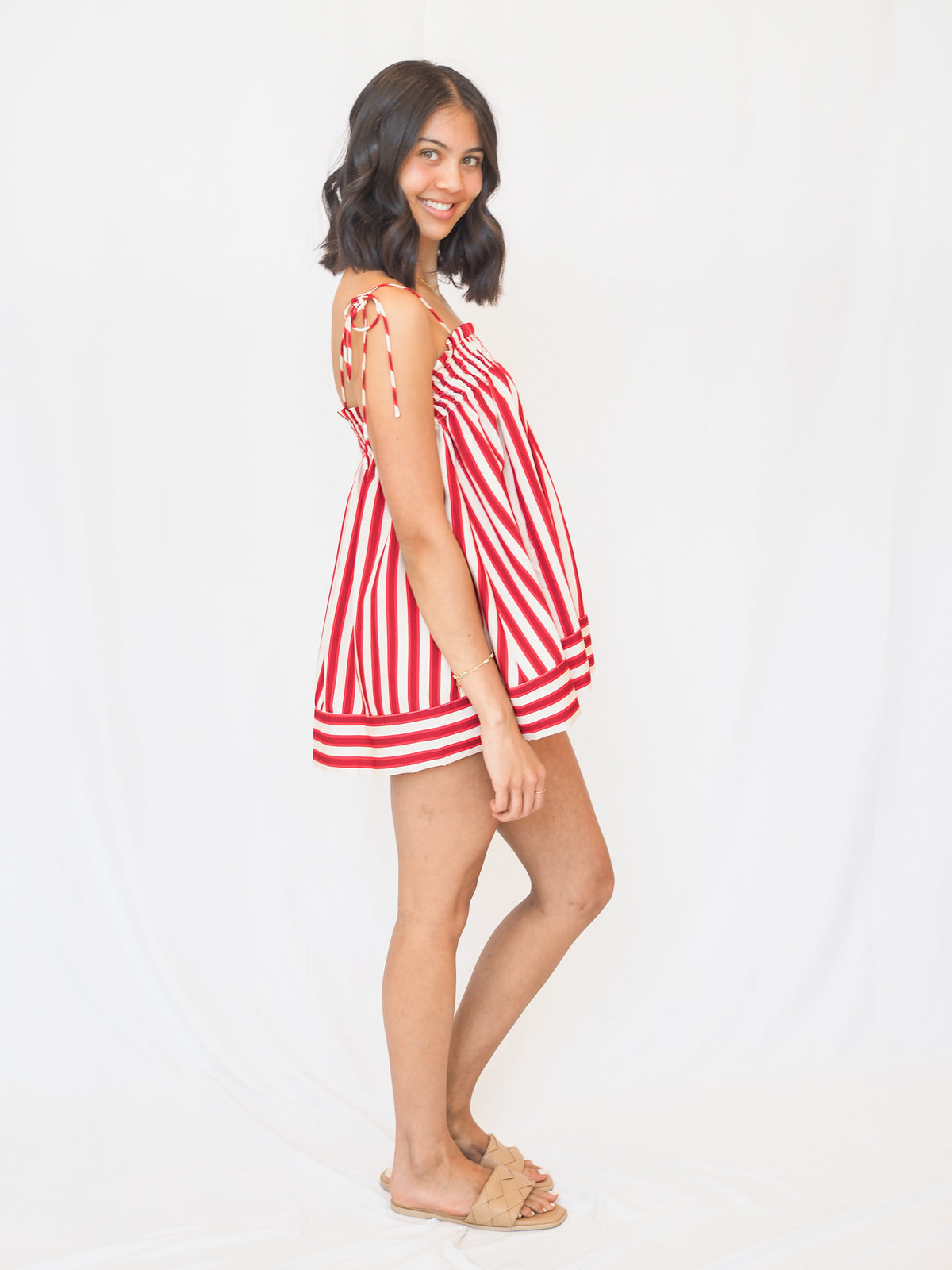 Juni Red Stripe Top in Red
