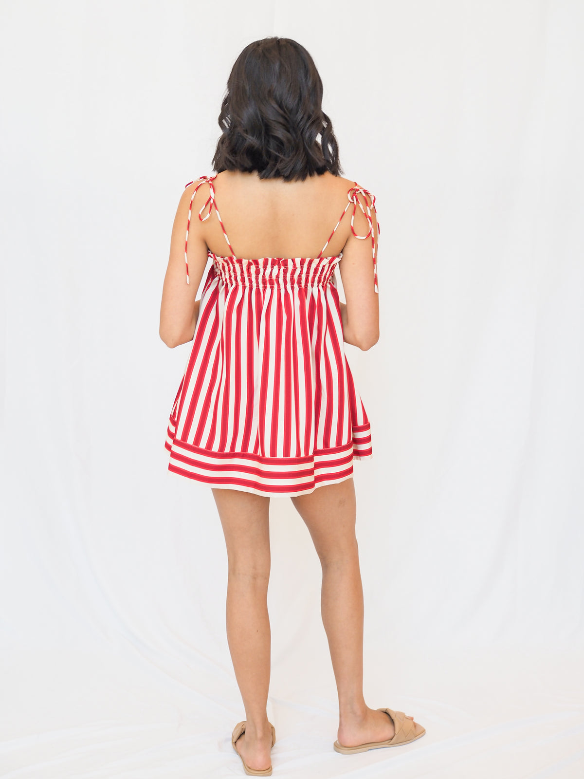 Arlette Stripe Red Shorts in Red