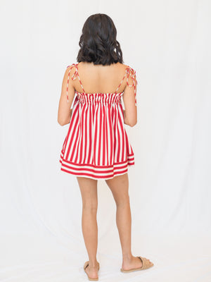 Arlette Stripe Red Shorts in Red