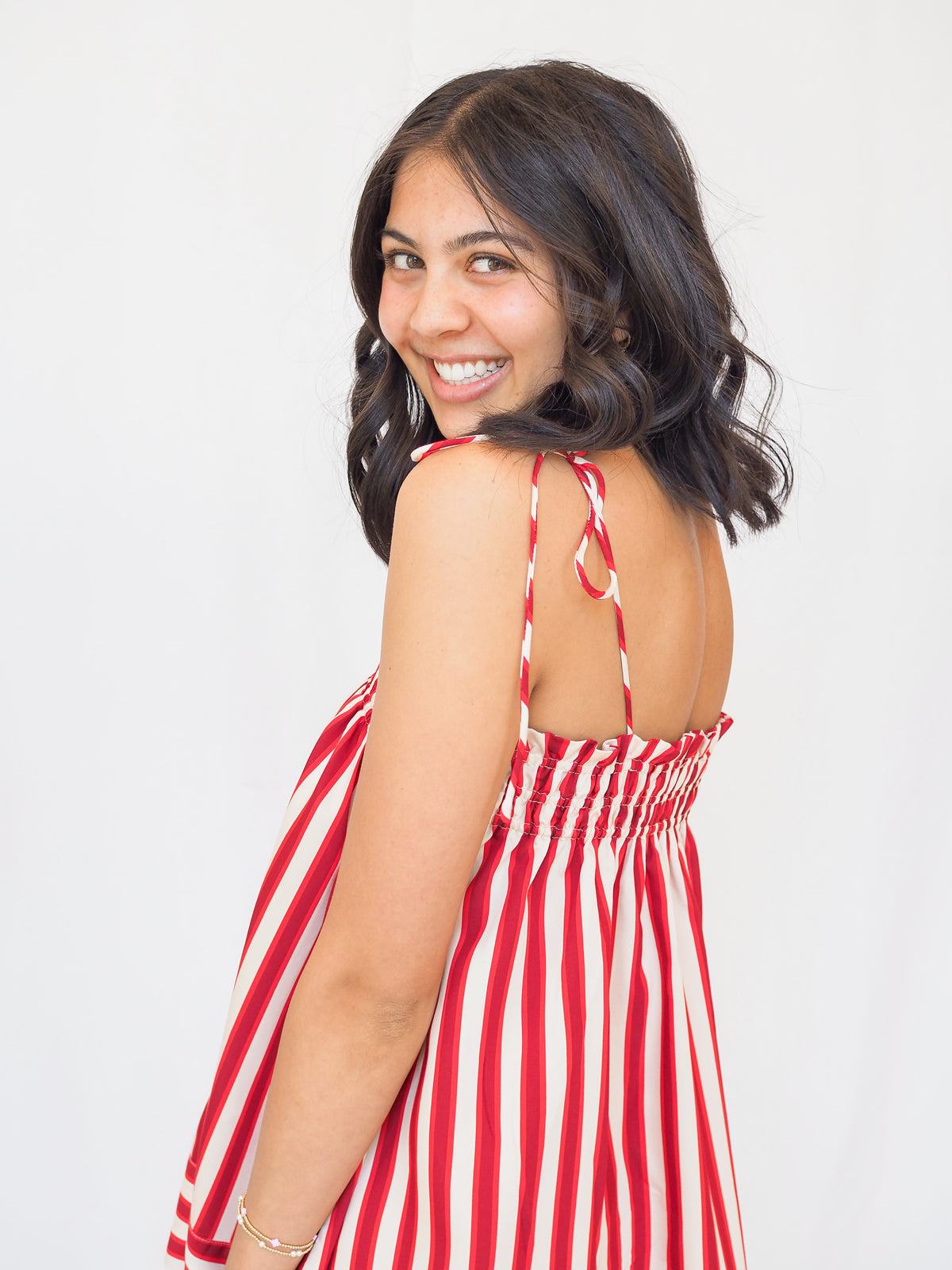 Juni Red Stripe Top in Red