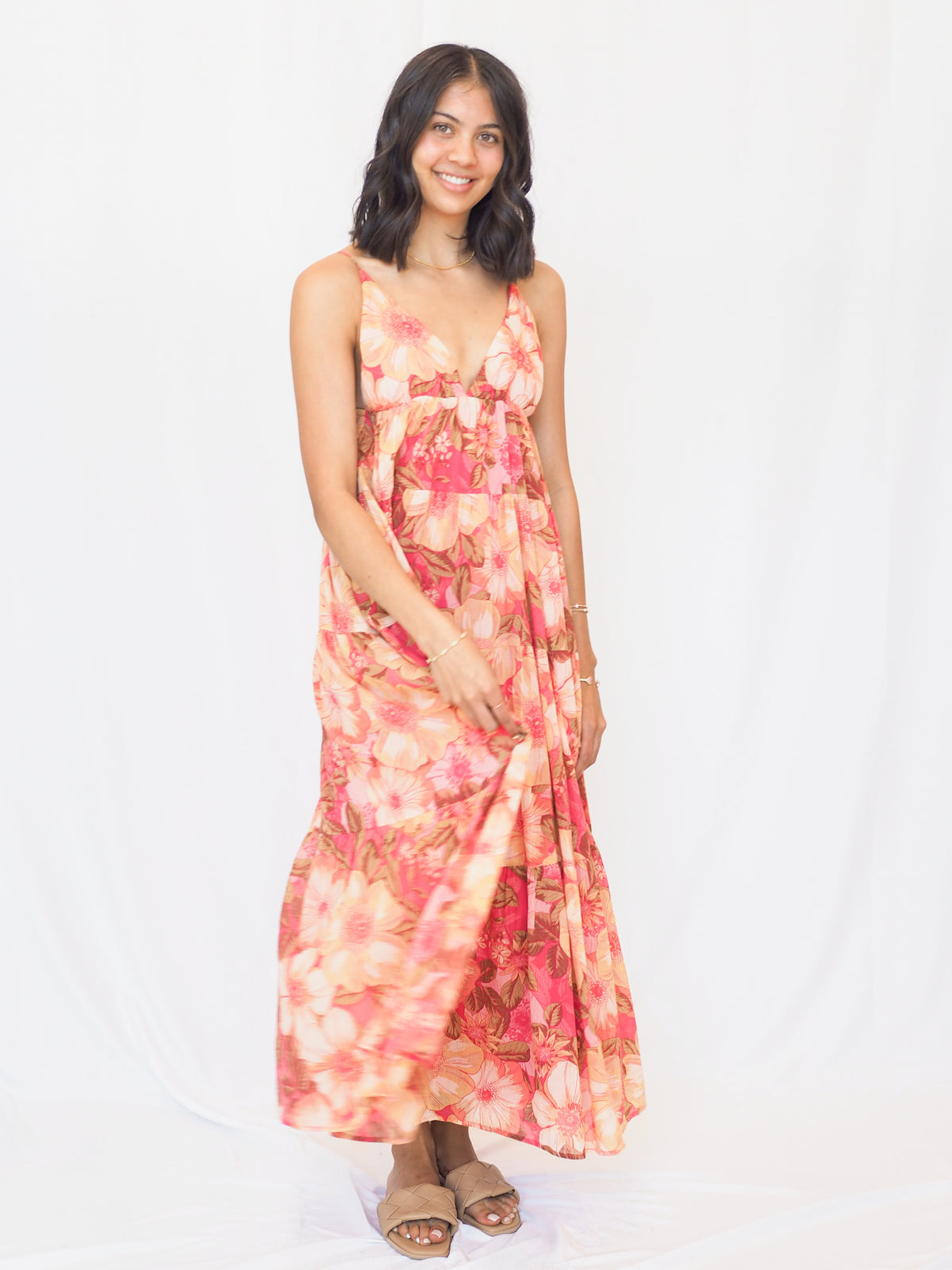 Miranda Dress in Coral
