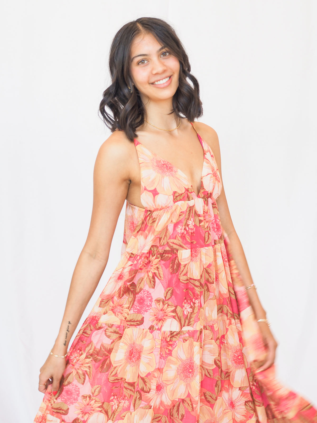 Miranda Dress in Coral