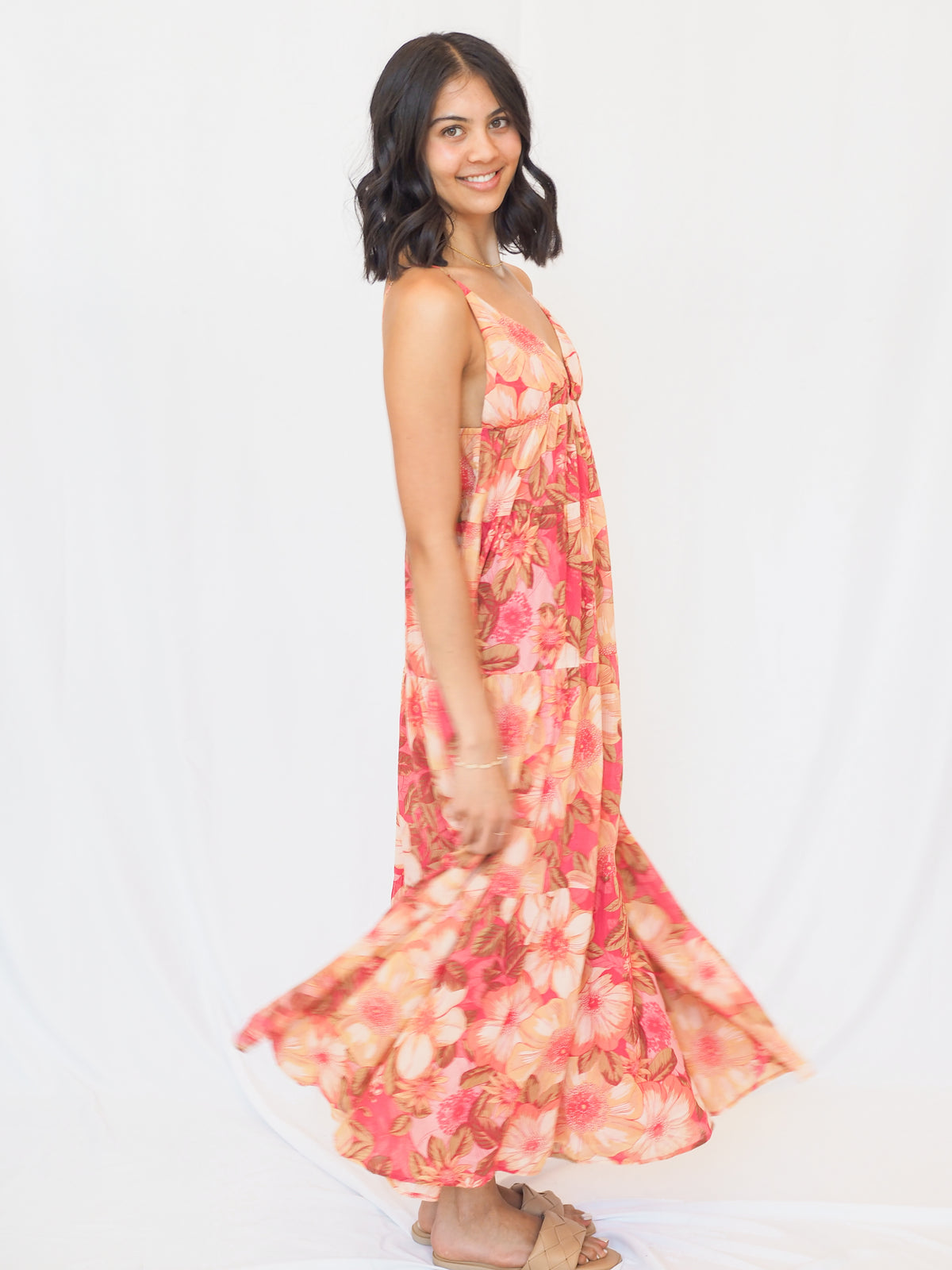 Miranda Dress in Coral
