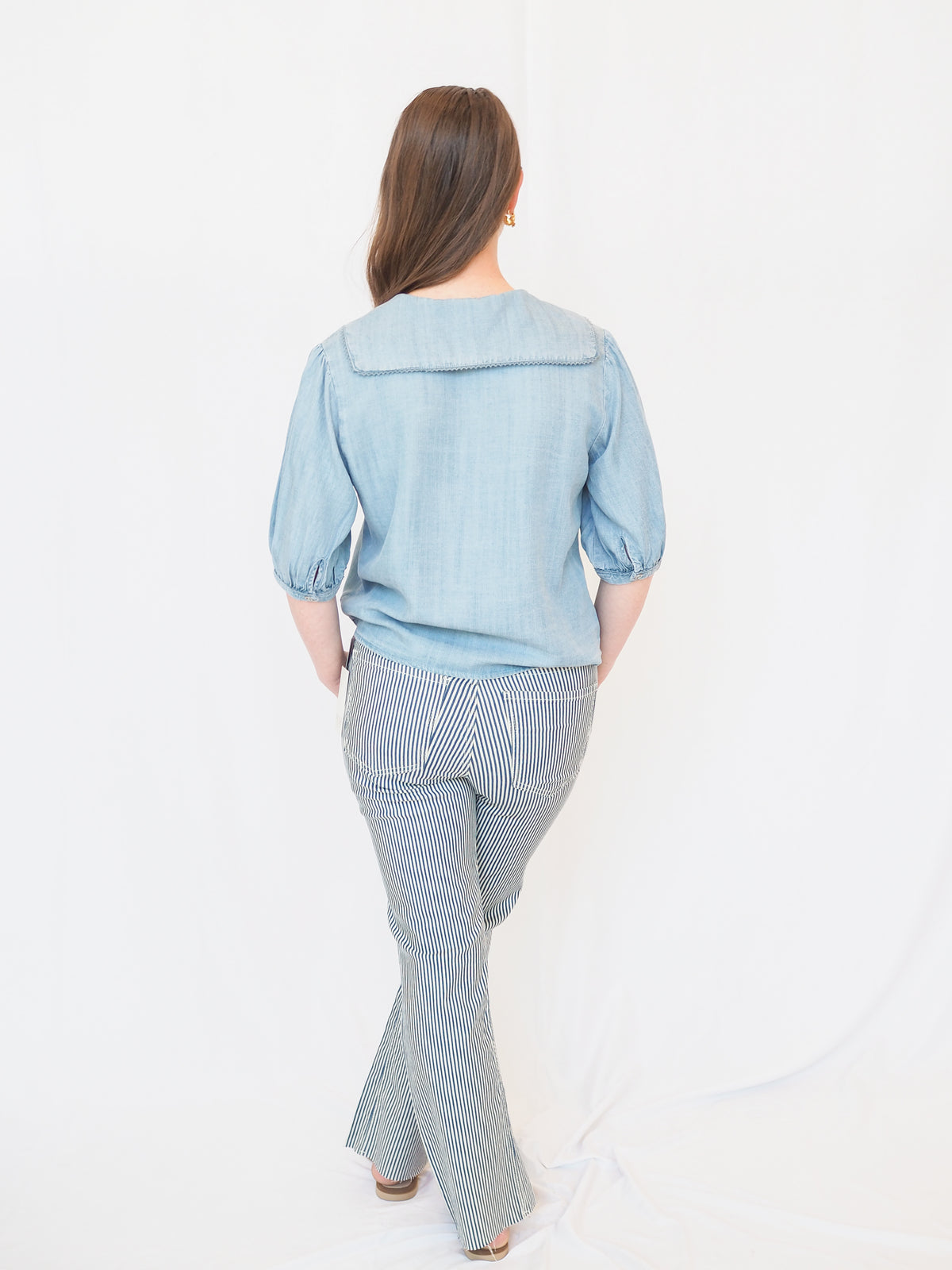 Areli Denim Collared Blouse