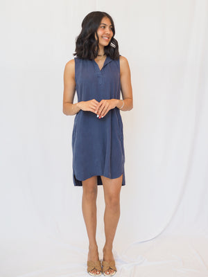 Bella Dahl Sleeveless A-Line Dress in Midnight Surf