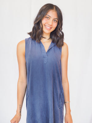 Bella Dahl Sleeveless A-Line Dress in Midnight Surf