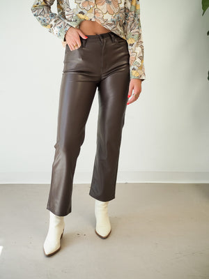 Pistola Cassie Faux Leather Pant in Coffee Bean
