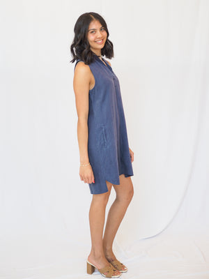 Bella Dahl Sleeveless A-Line Dress in Midnight Surf
