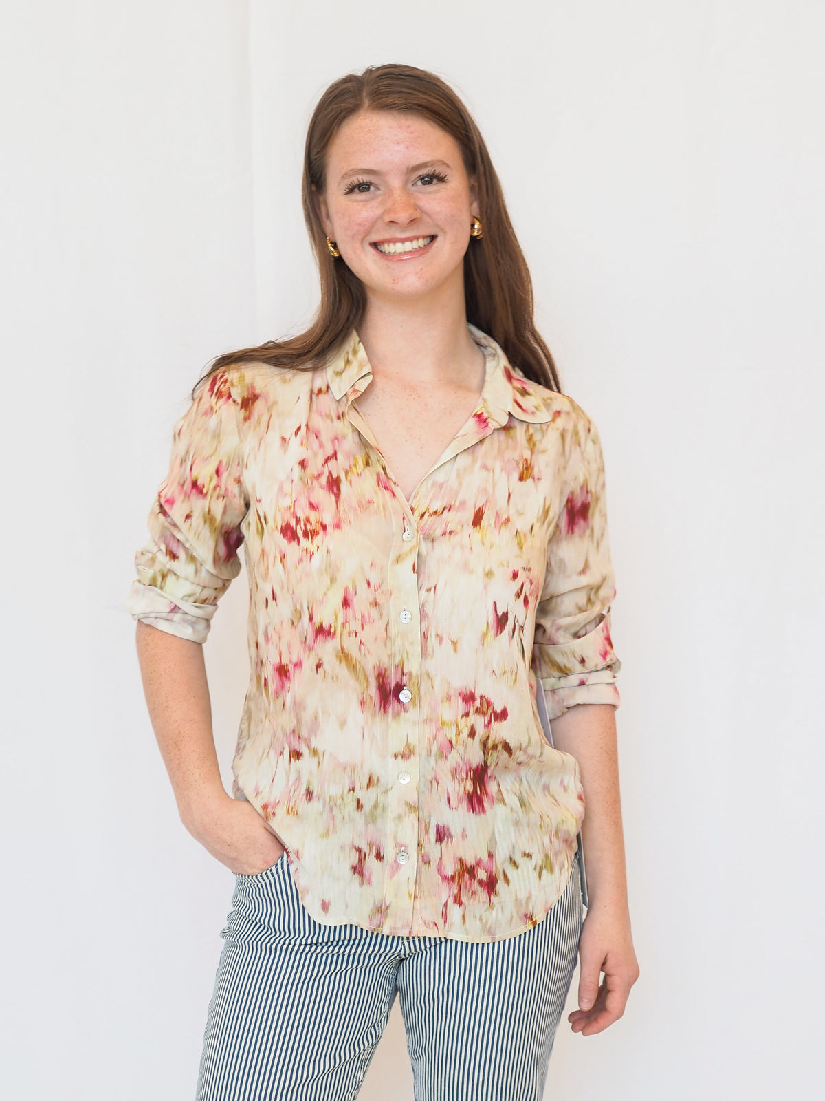 Savannah Button Down in Paradise Bloom