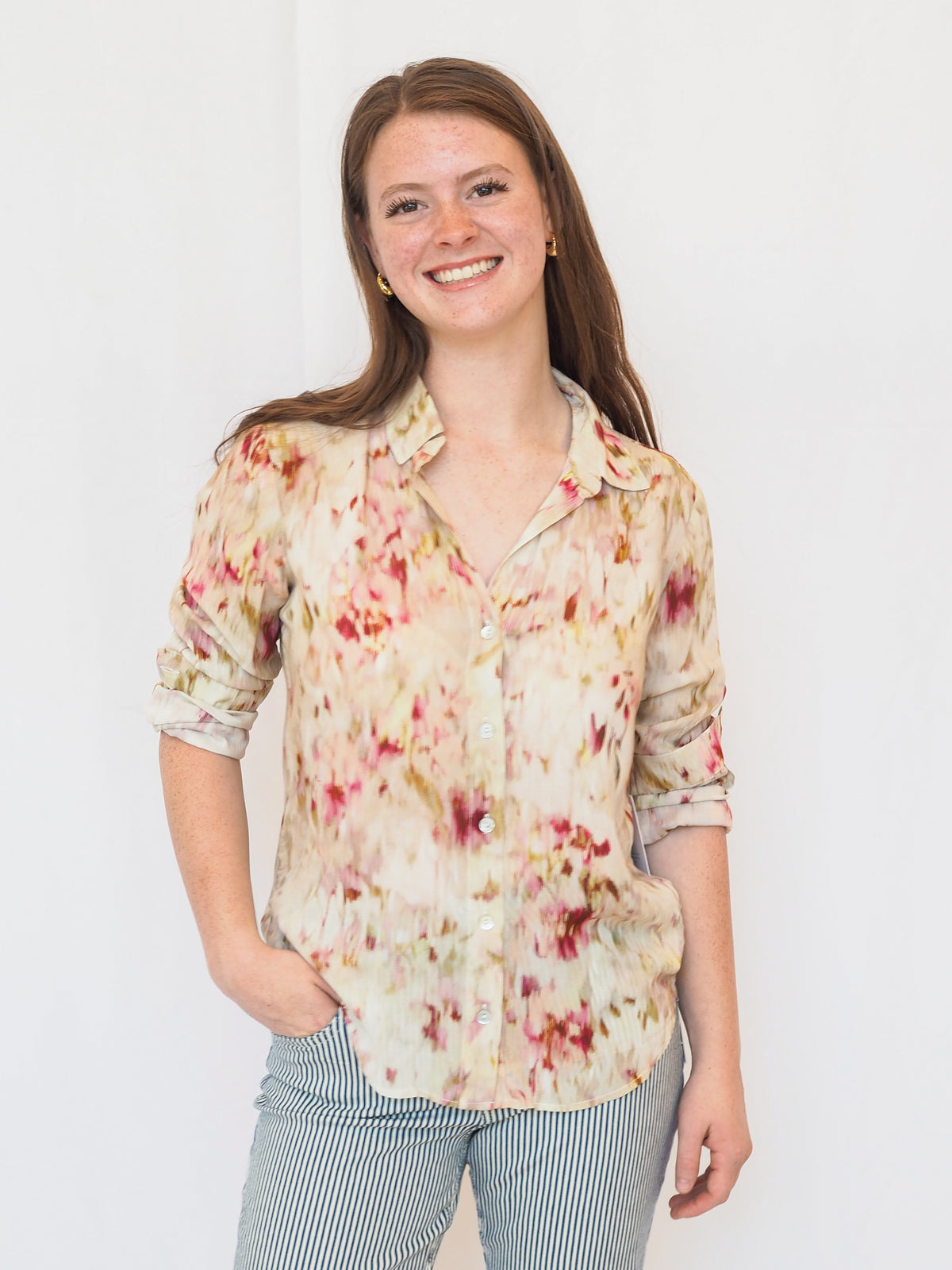 Savannah Button Down in Paradise Bloom