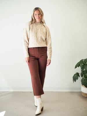 Just Black Denim HR Utility Wide Leg Cinnamon