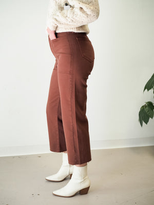 Just Black Denim HR Utility Wide Leg Cinnamon