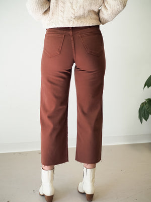 Just Black Denim HR Utility Wide Leg Cinnamon