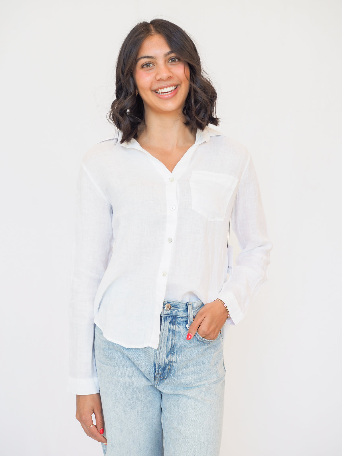 Bella Dahl Pocket Button Down in White