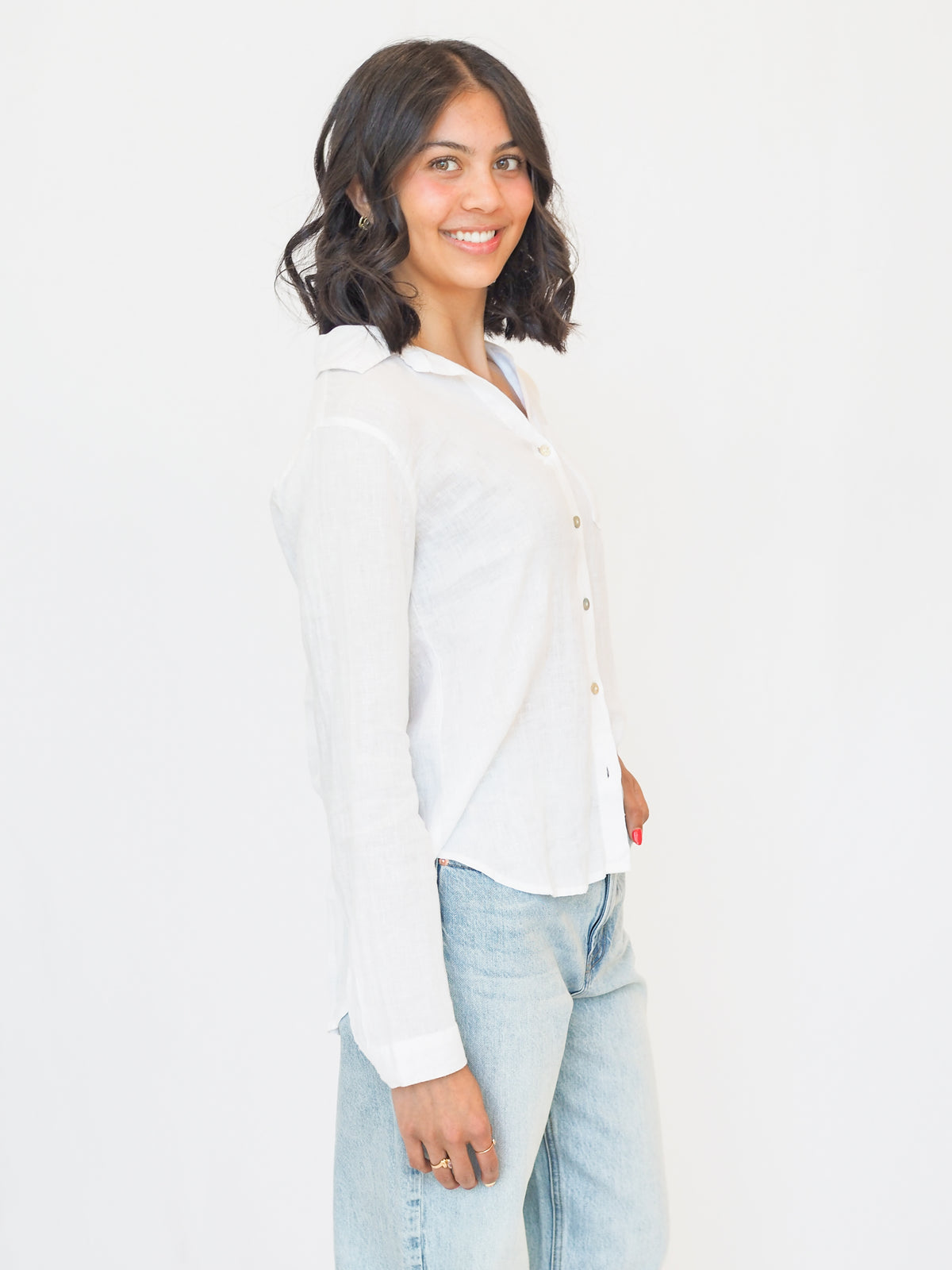 Bella Dahl Pocket Button Down in White