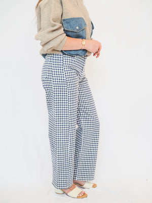 Gingham Barrel Twist Jeans