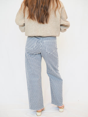 Gingham Barrel Twist Jeans