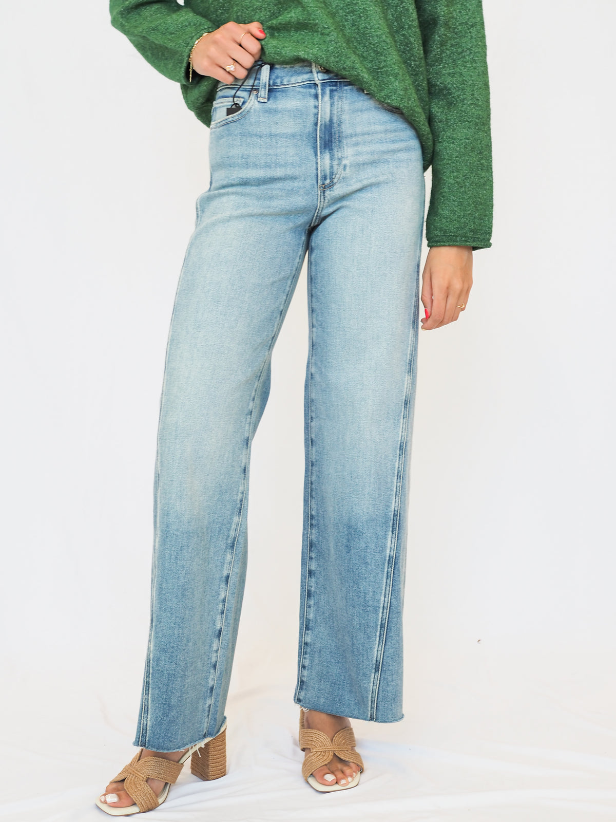 PAIGE Denim Anessa 31" Twisted Outseam Panel Jeans in Explorer