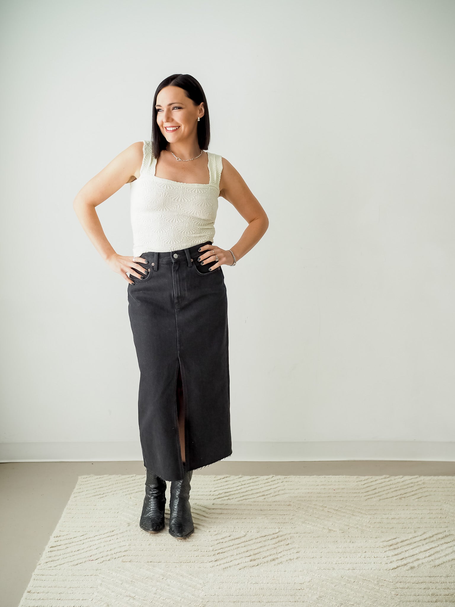 Pistola Alice Denim Skirt in Black Underground