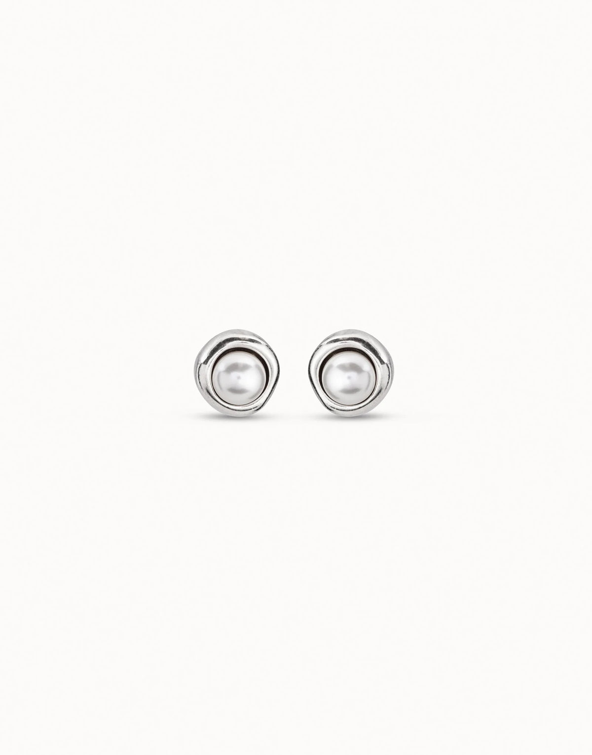 Uno De 50 Silver Pearl Stud Earrings