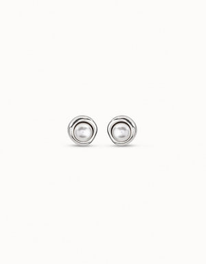 Uno De 50 Silver Pearl Stud Earrings