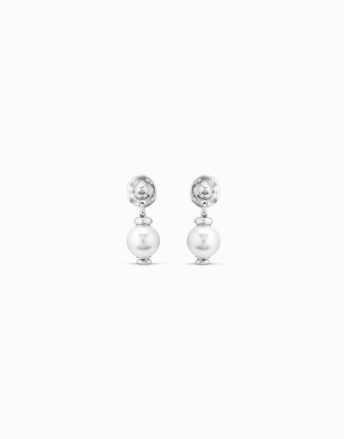 Uno De 50 Drop Earrings with Pearl in Sterling Silver-plated