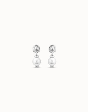 Uno De 50 Drop Earrings with Pearl in Sterling Silver-plated