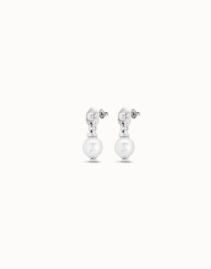 Uno De 50 Drop Earrings with Pearl in Sterling Silver-plated