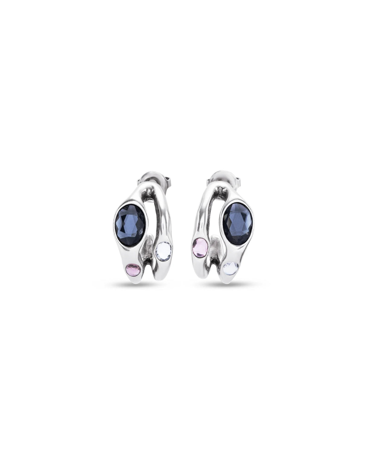 Uno De 50 Hoop Earrings with Multicolor Crystal