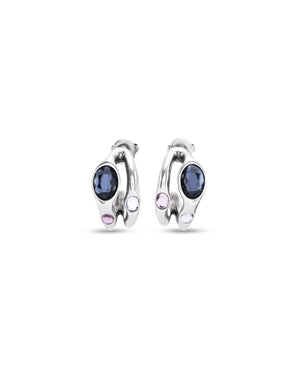 Uno De 50 Hoop Earrings with Multicolor Crystal