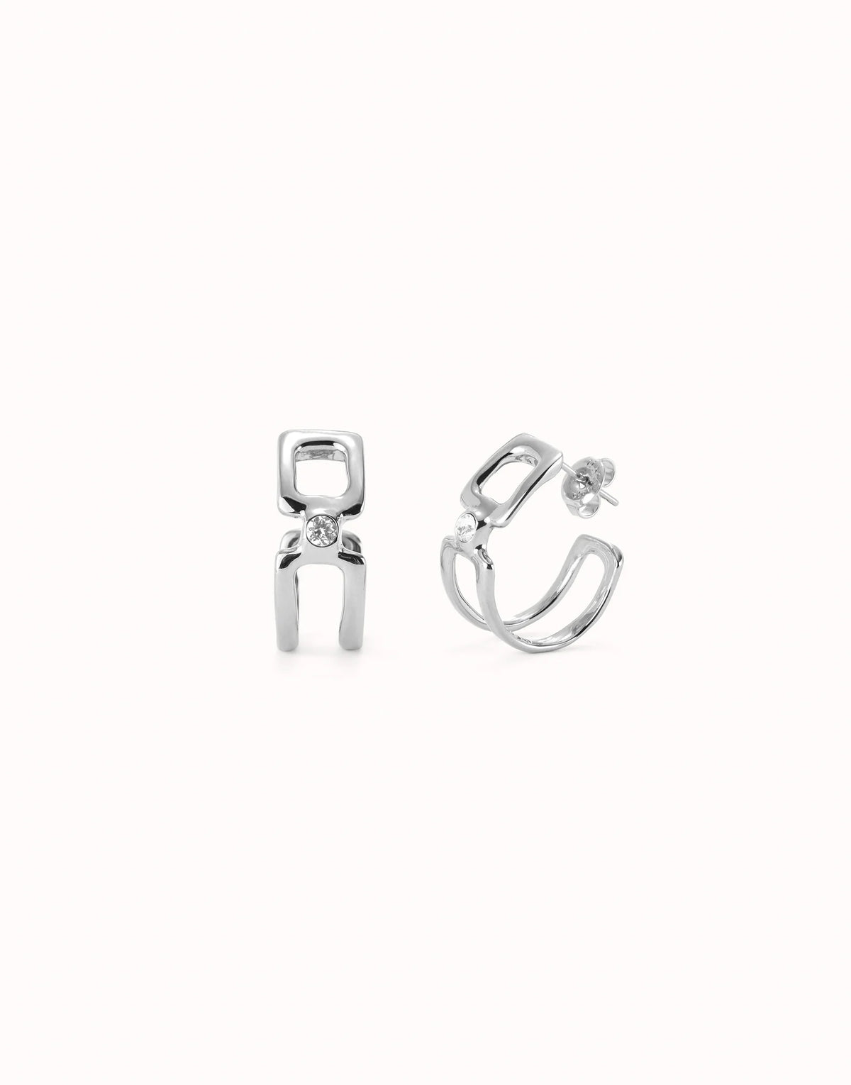 Uno De 50 Ser Indomable Rectangle Silver Earrings