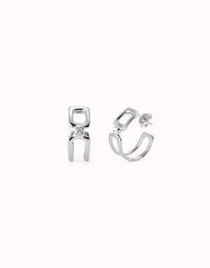 Uno De 50 Ser Indomable Rectangle Silver Earrings
