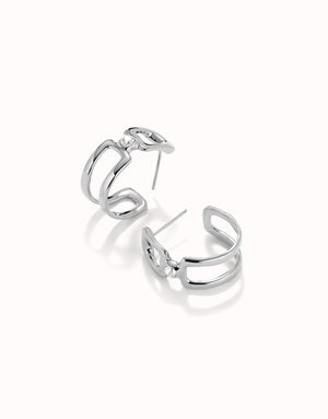 Uno De 50 Ser Indomable Rectangle Silver Earrings
