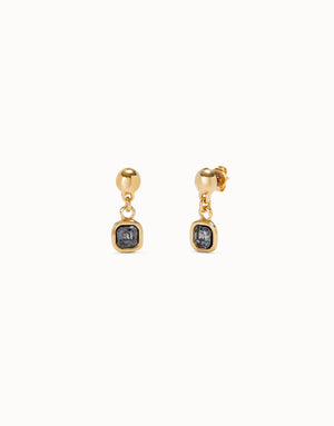 Uno De 50 Ser Expresiva Exc Gold Grey CZ Drop Earrings