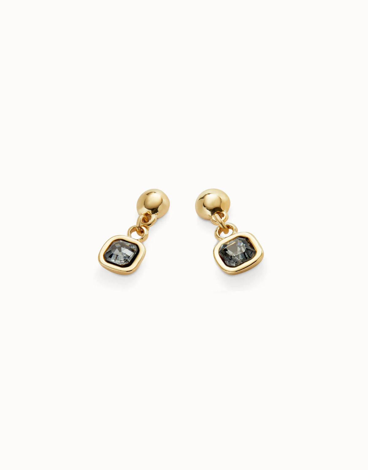 Uno De 50 Ser Expresiva Exc Gold Grey CZ Drop Earrings